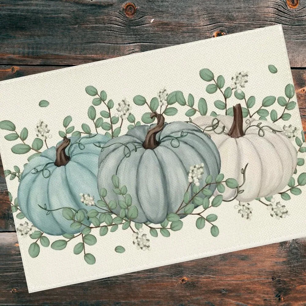 Pumpkin Placemats 8pc Fall Table Decor Thanksgiving Halloween Dining Decorations